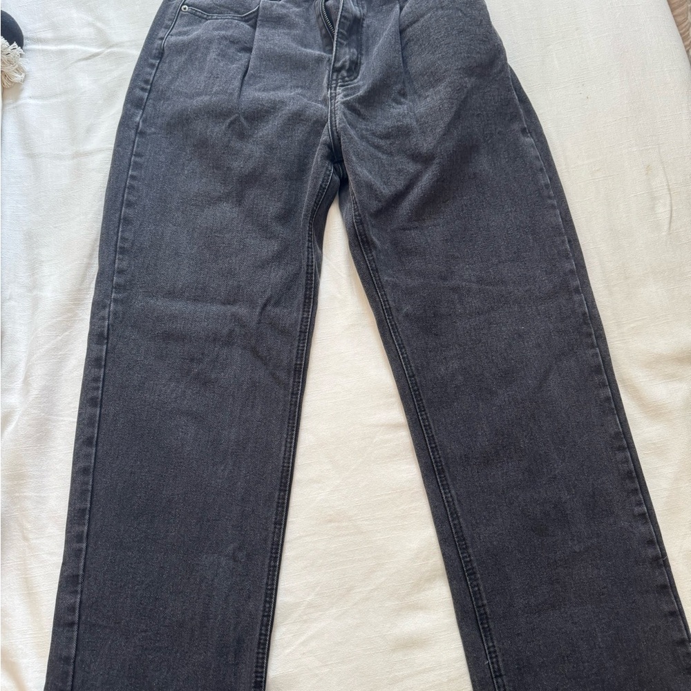 Black Straight-Leg Jeans